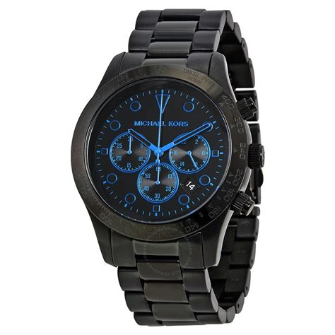 michael kors layton black leather chronograph watch|Michael Kors Layton Chronograph Quartz Black Dial Men's .